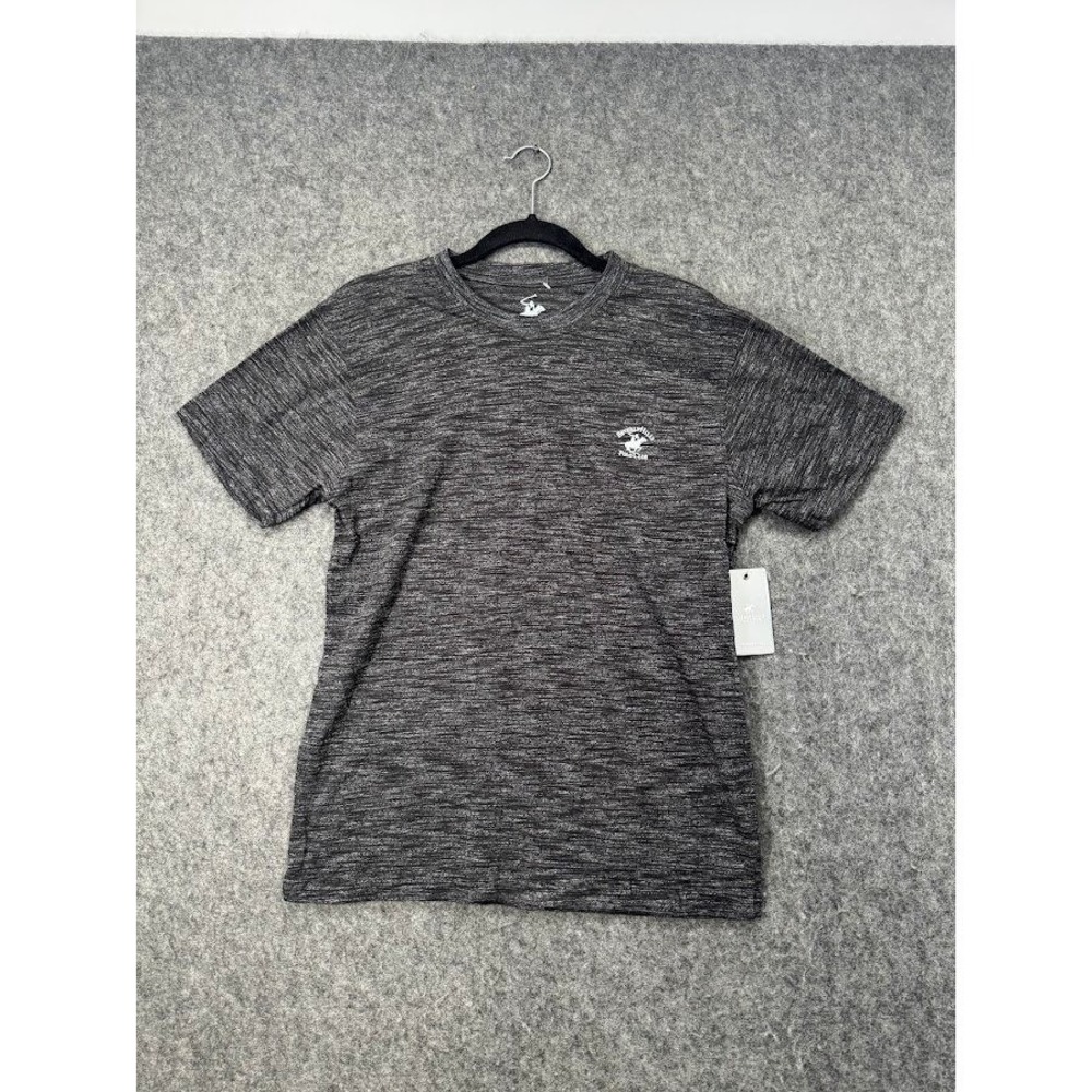 Beverly Hills Polo Club Mens Black Space Dye Loungewear T-Shirt Small MBLT08ST3